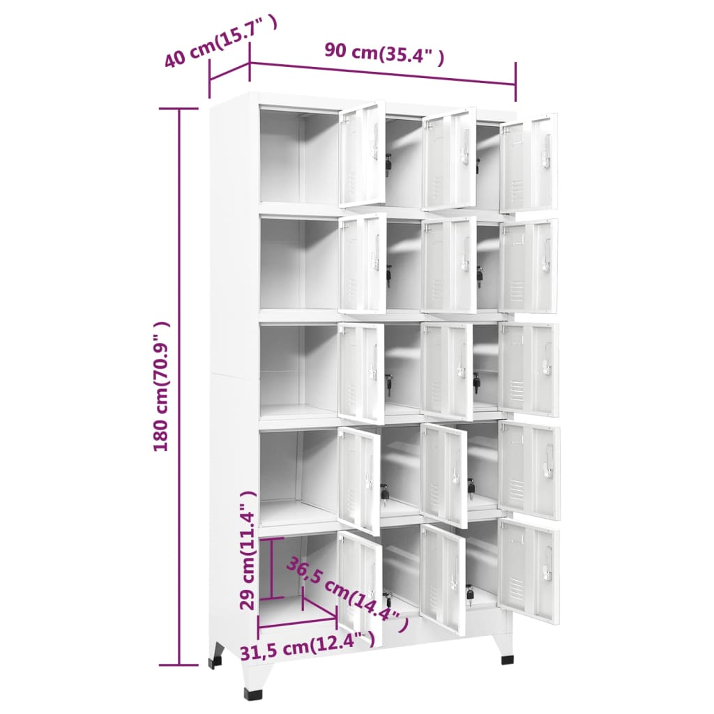 Lockerkast 90x40x180 cm staal lichtgrijs