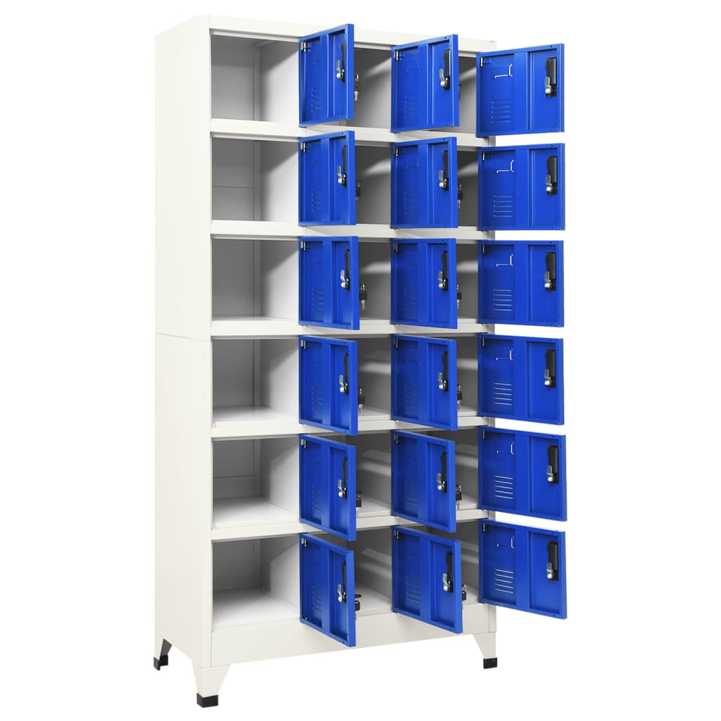 Lockerkast 90x40x180 cm staal grijs en blauw