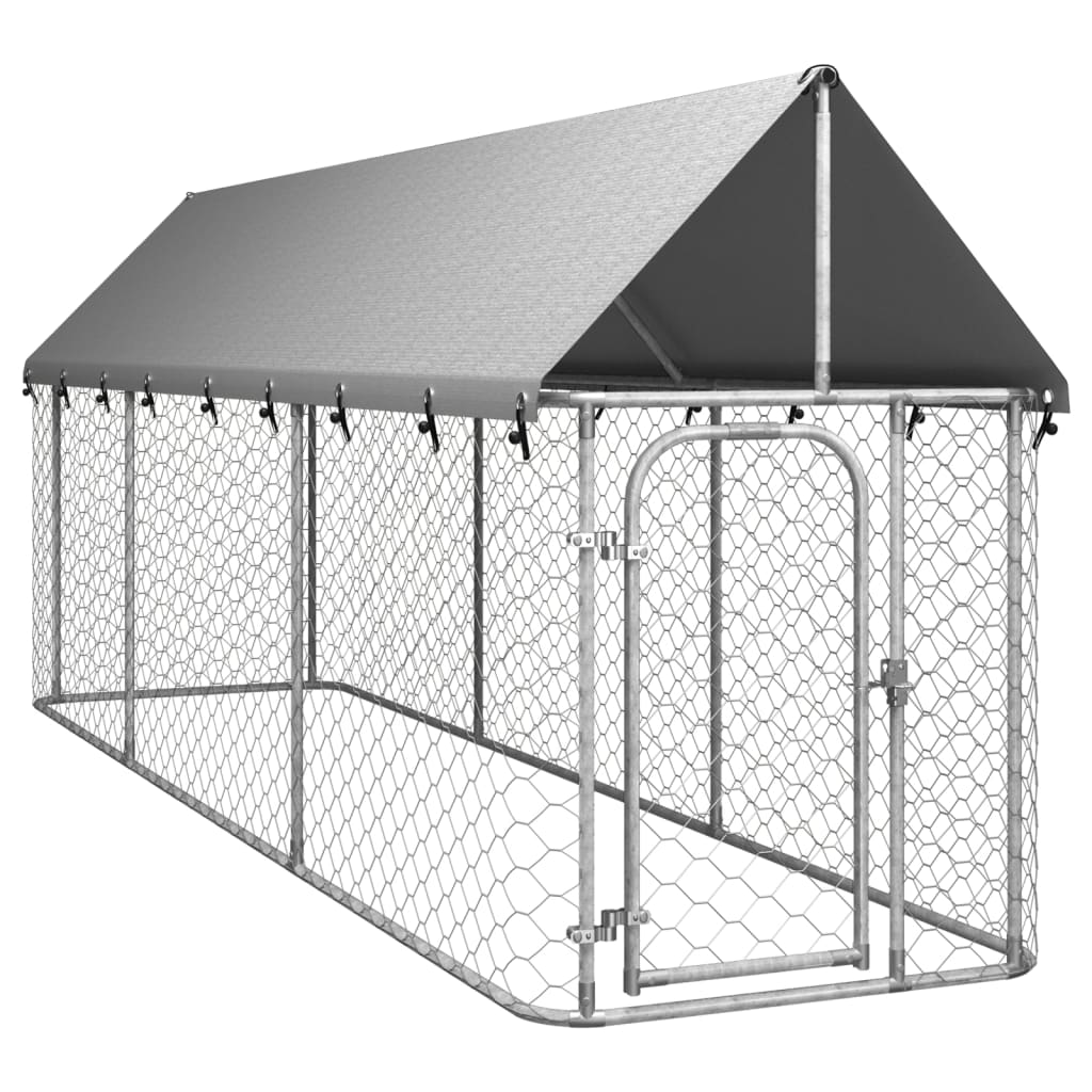 Hondenkennel Voor Buiten Met Dak 400 x 100 x 150 cm