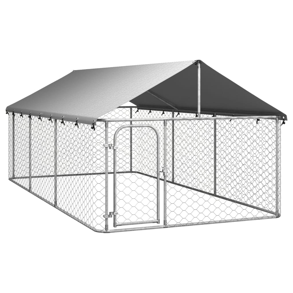 Hondenkennel voor buiten met dak 400x200x150 cm