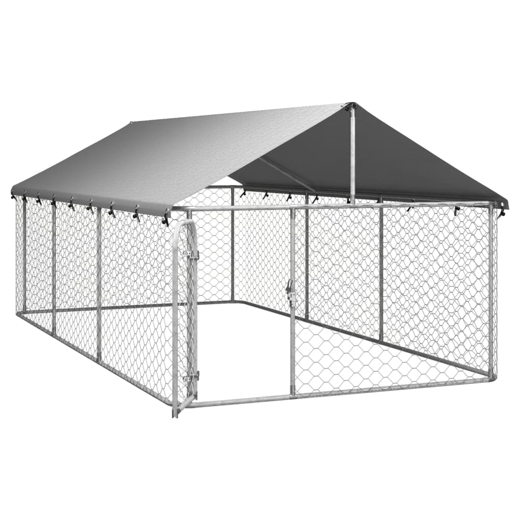 Hondenkennel voor buiten met dak 400x200x150 cm