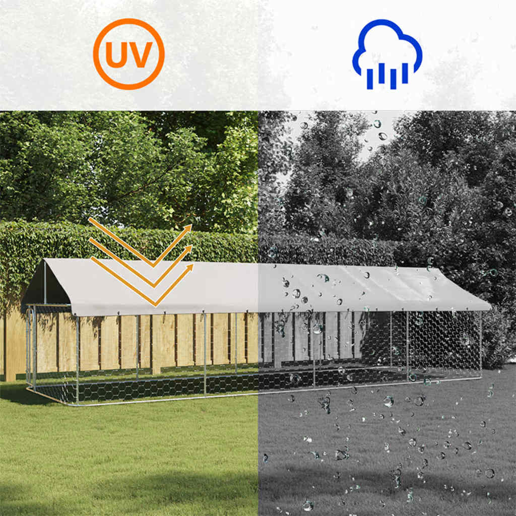 Hondenkennel voor buiten met dak 600x200x150 cm