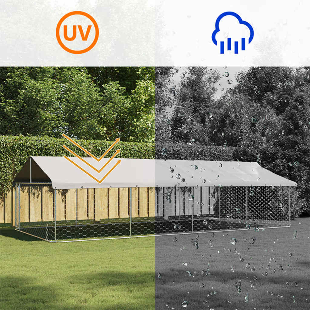 Hondenkennel voor buiten met dak 600x300x150 cm