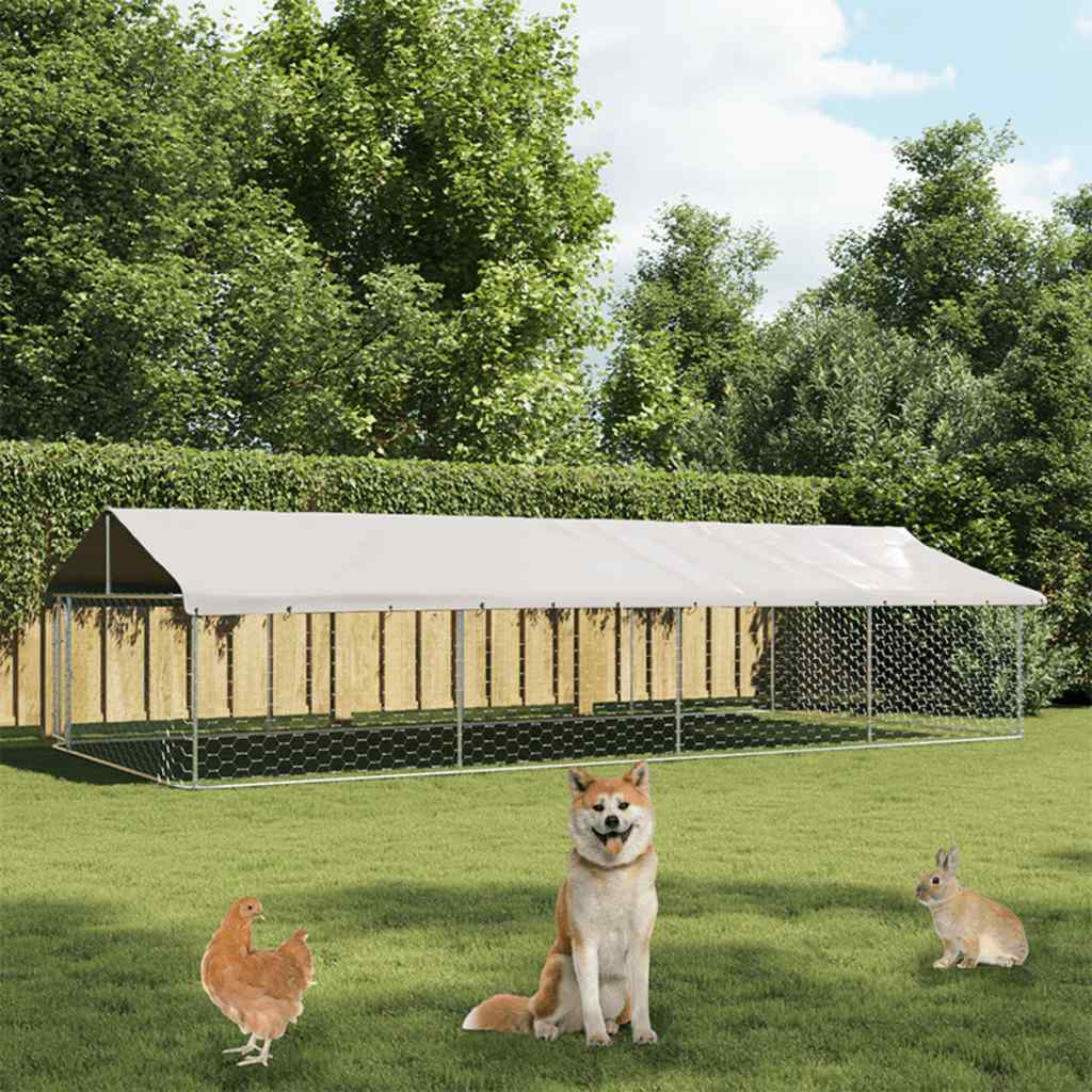 Hondenkennel voor buiten met dak 600x300x150 cm