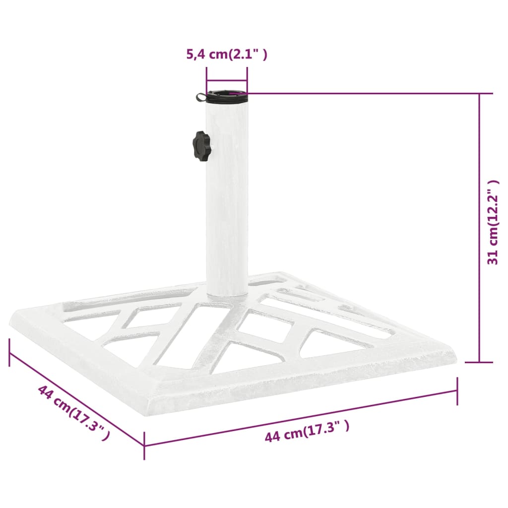 Parasolvoet 44x44x31 cm gietijzer wit