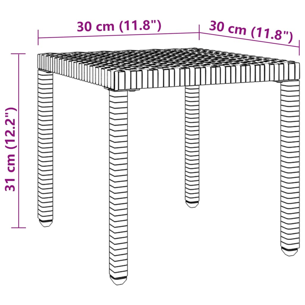 Ligbedden 2 st met tafel poly rattan zwart