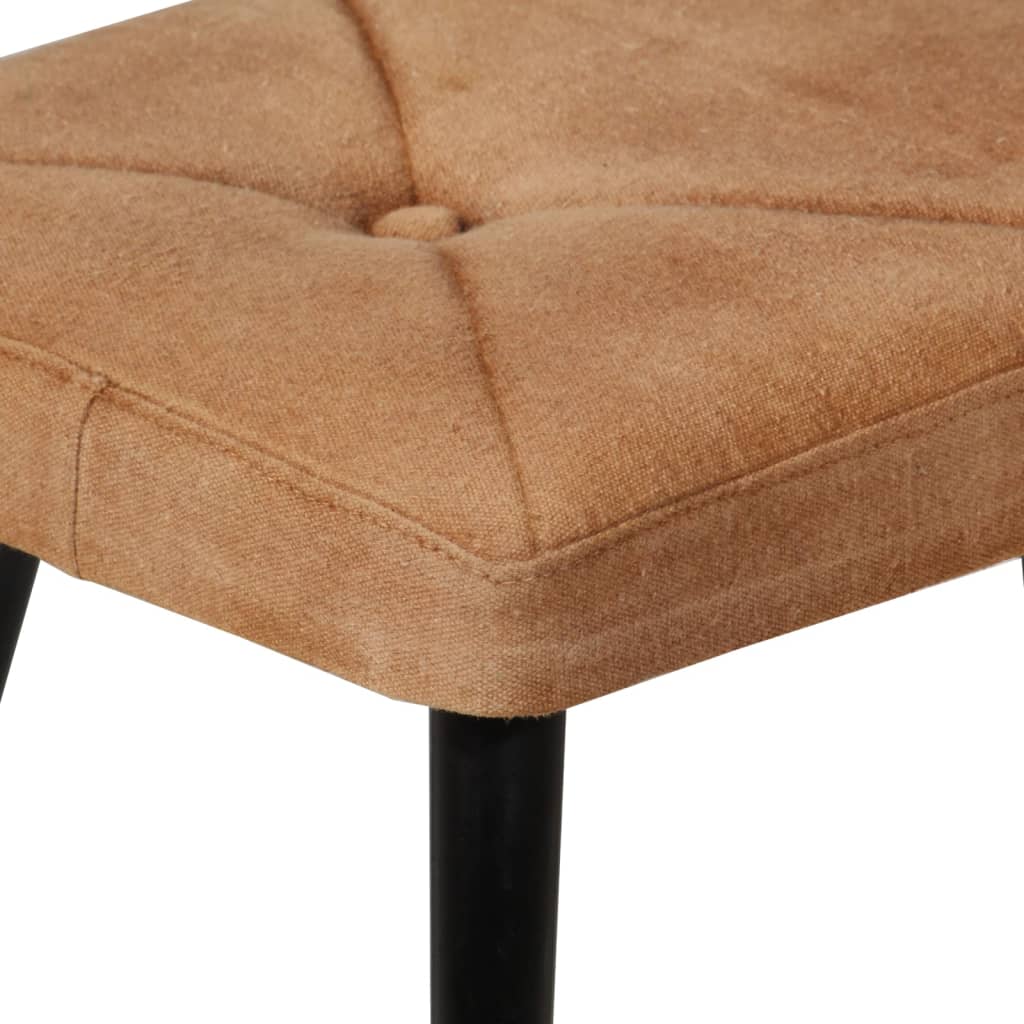 Fauteuil Met Voetensteun Bruin Canvas