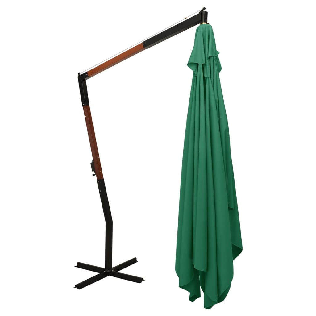 Zweefparasol Met Houten Paal 400X300 Cm Groen