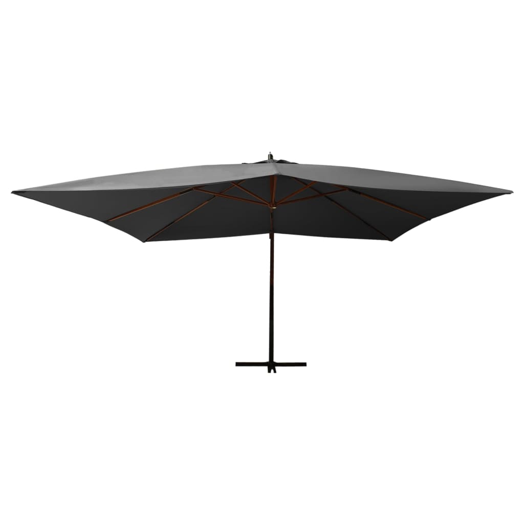 Zweefparasol Met Houten Paal 400X300 Cm Antracietkleurig