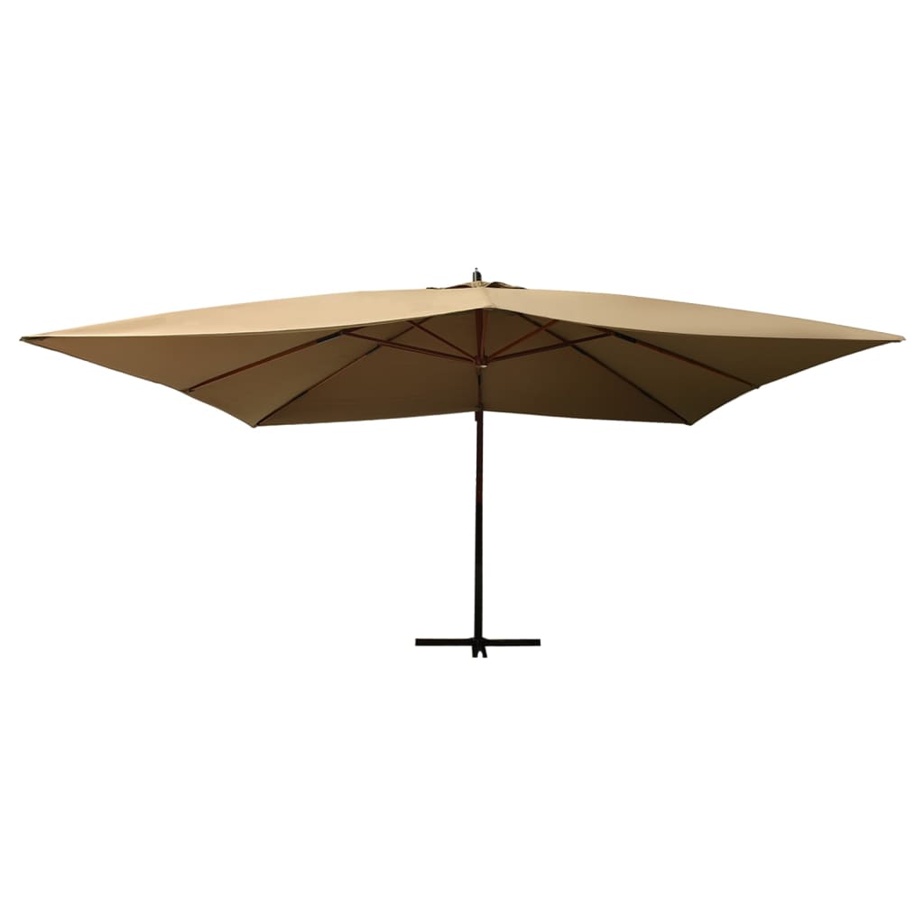 Zweefparasol Met Houten Paal 400X300 Cm Taupe