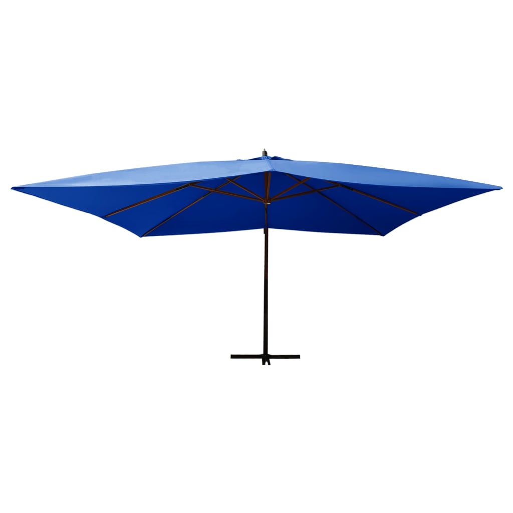 Zweefparasol Met Houten Paal 400X300 Cm Azuurblauw azure blue