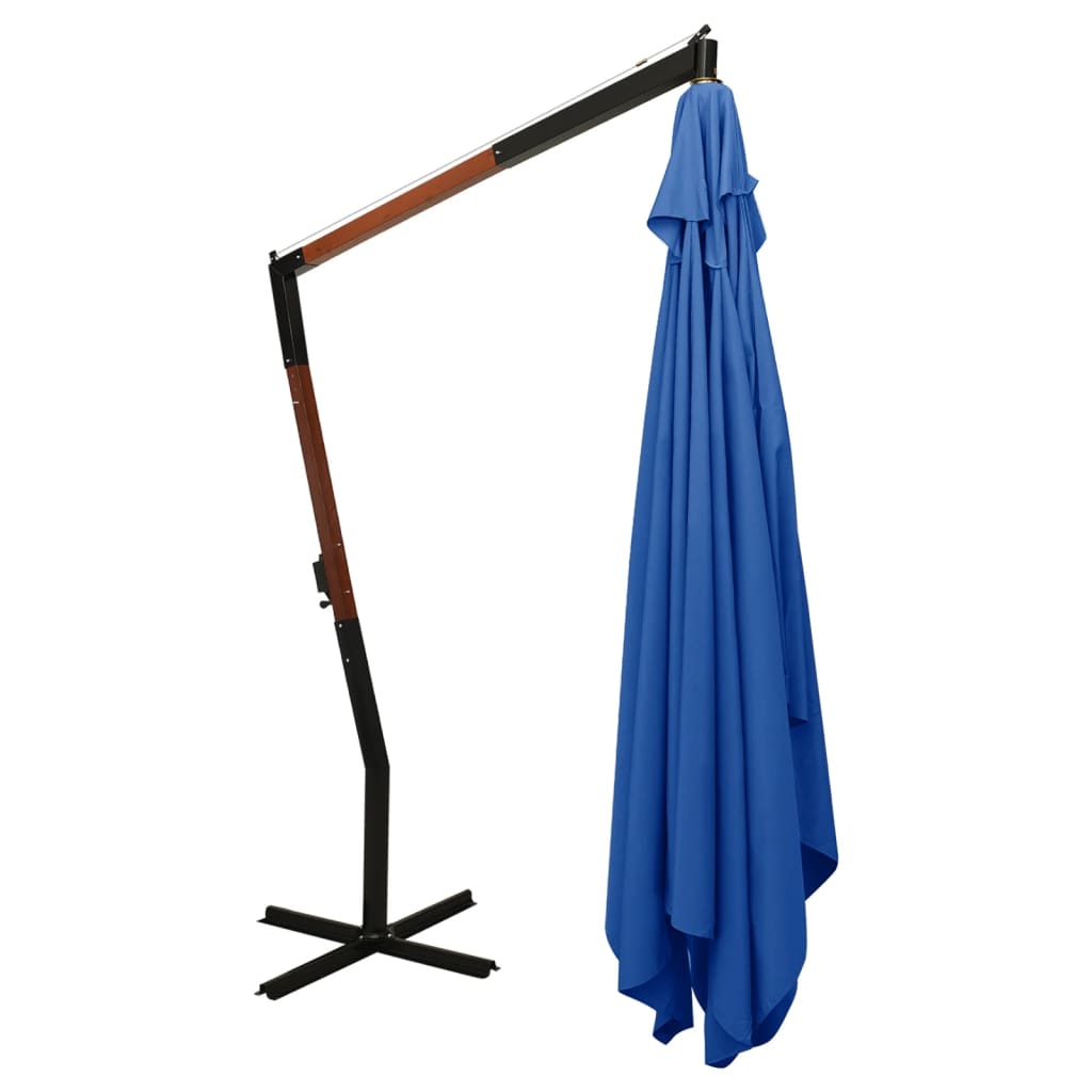 Zweefparasol Met Houten Paal 400X300 Cm Azuurblauw azure blue