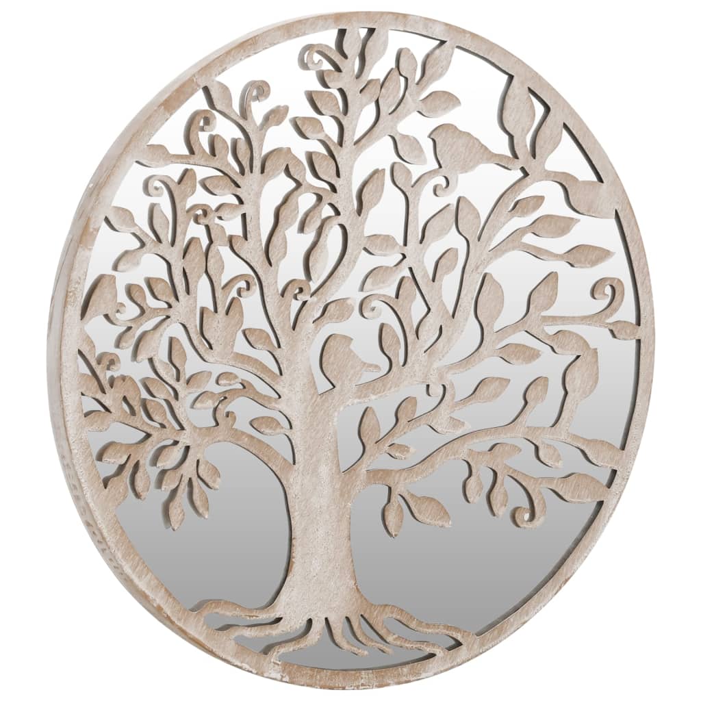 Spiegel rond 40x2,5 cm ijzer zandkleurig