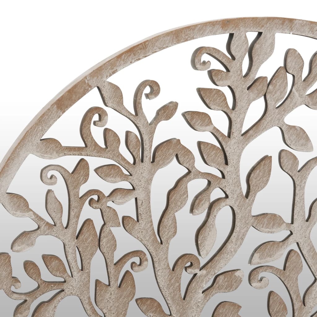 Spiegel rond 40x2,5 cm ijzer zandkleurig