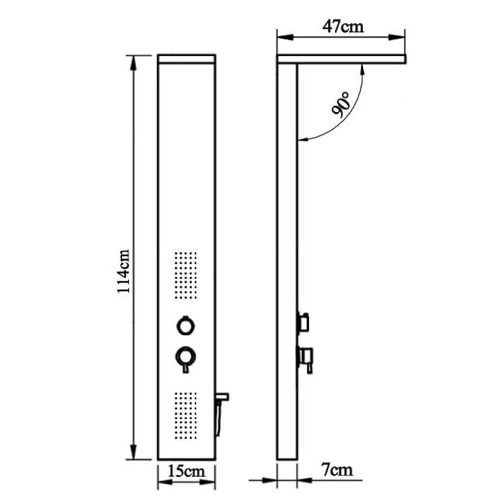 Douchepaneelsysteem Aluminium Wit 15 x 47 x 114 cm