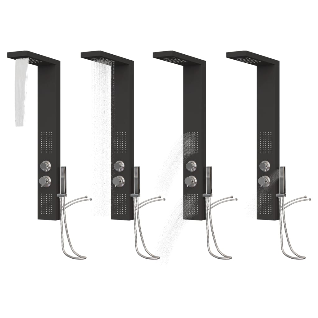 Douchepaneelsysteem aluminium zwart