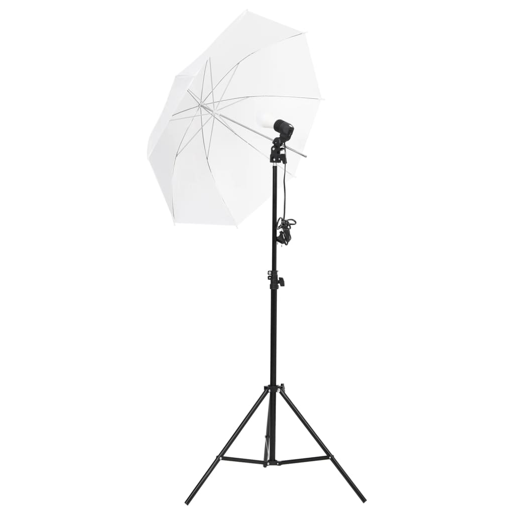 Fotostudioset met verlichtingsset, achtergrond en reflector