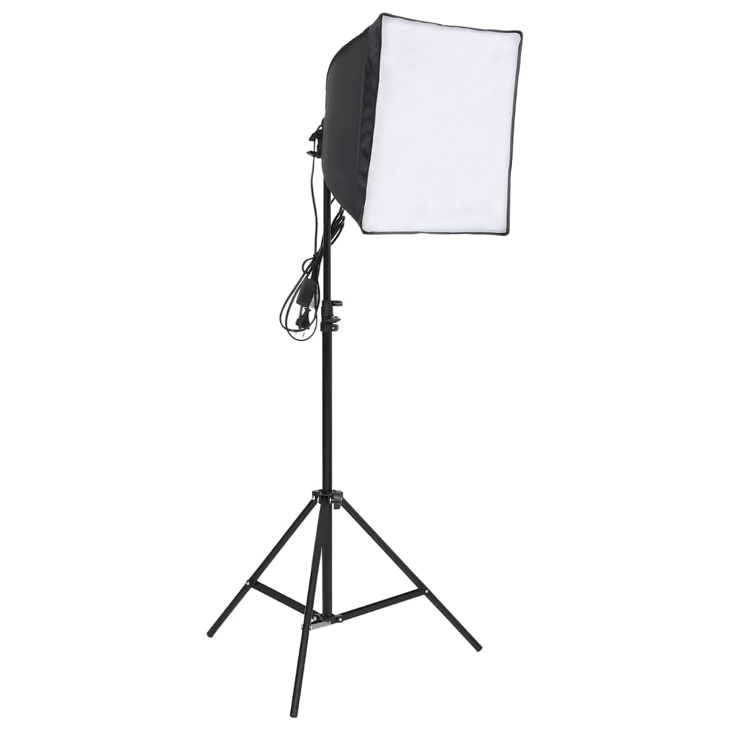 Fotostudioset met verlichtingsset, achtergrond en reflector