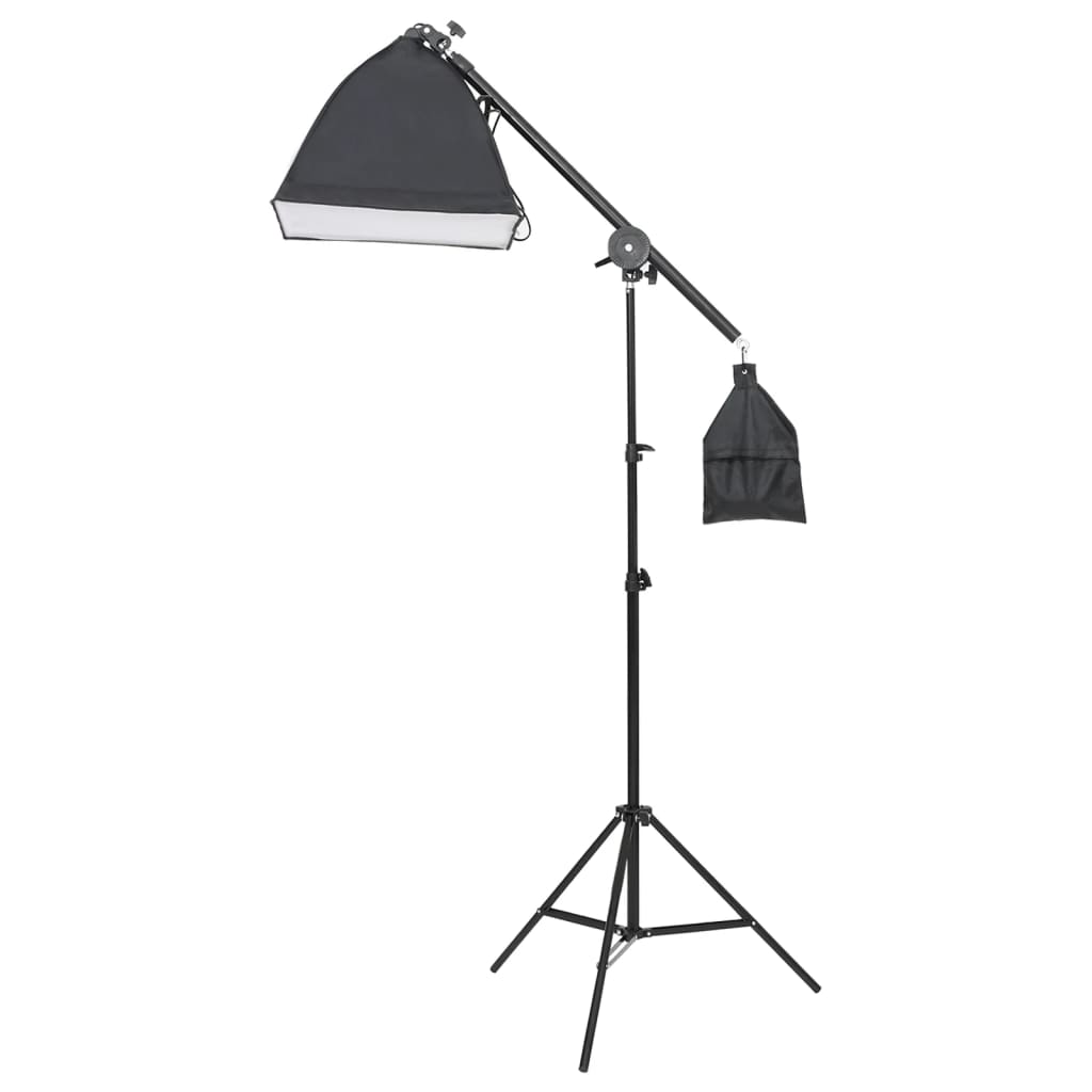 Fotostudioset met verlichtingsset, achtergrond en reflector