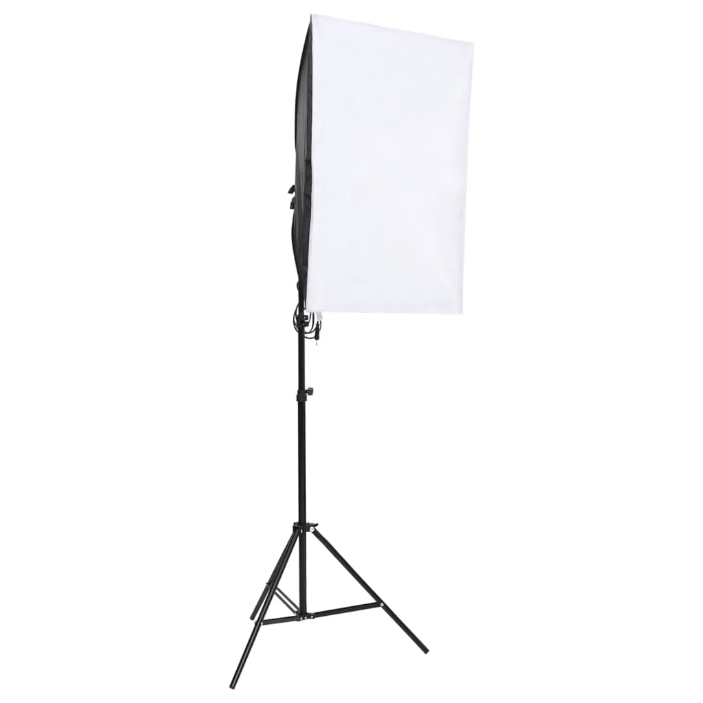 Fotostudioset met verlichtingsset, achtergrond en reflector