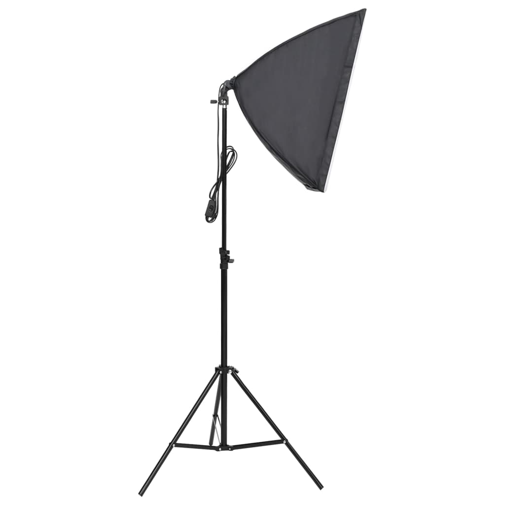 Fotostudioset met verlichtingsset, achtergrond en reflector