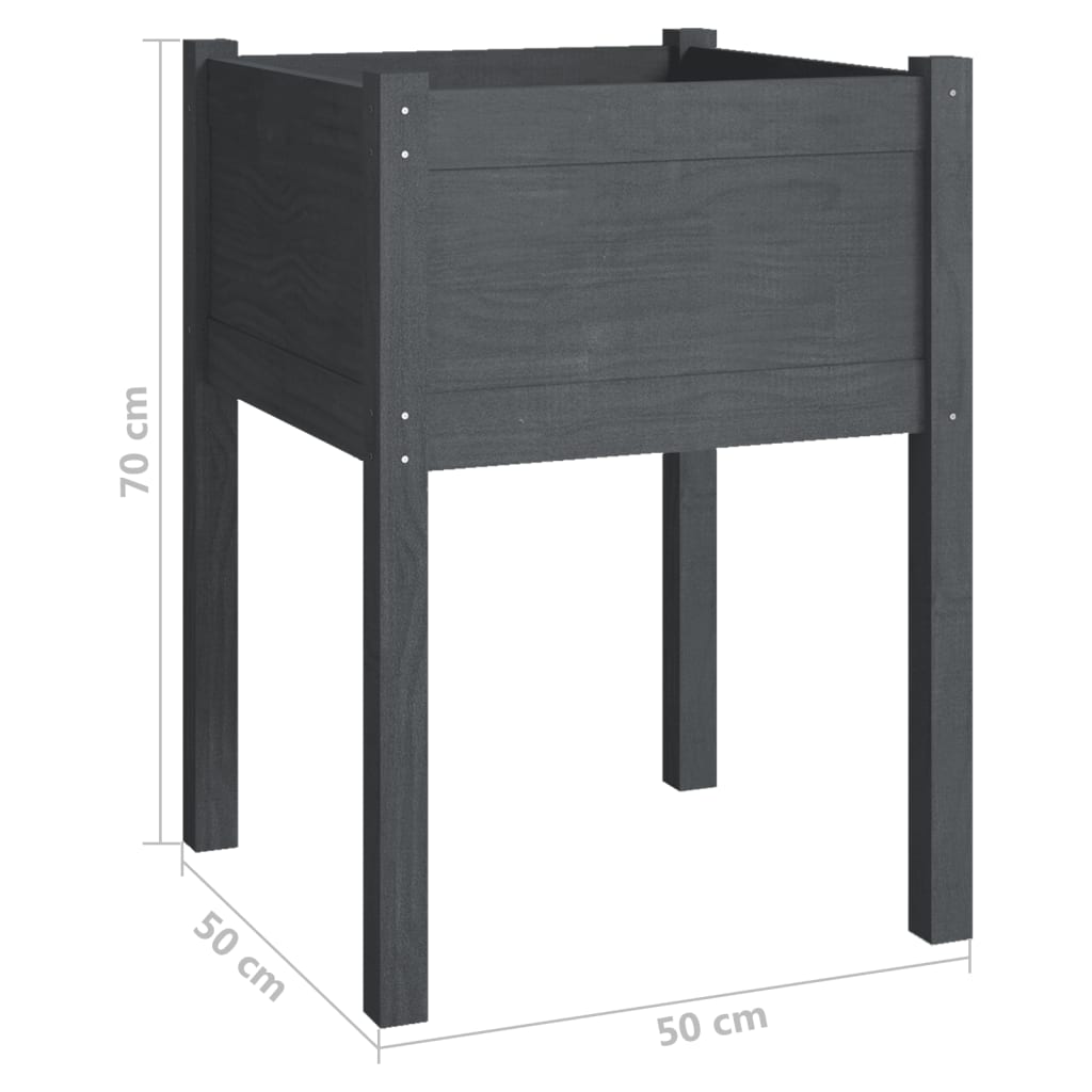 Plantenbakken 50X50X70 Cm Massief Grenenhout 2 1 Grijs