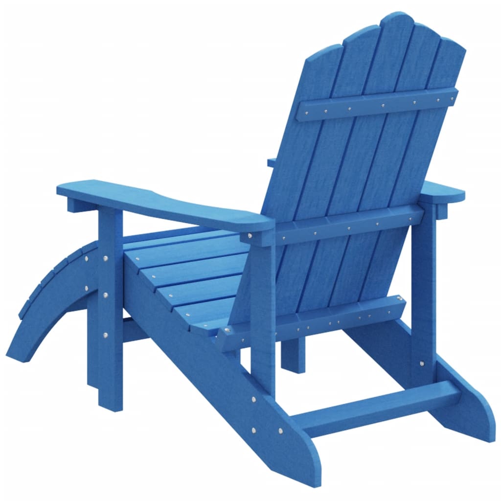 Tuinstoel Adirondack Met Voetenbank Hdpe Aquablauw 1 Waterblauw Fauteuil + voetensteun