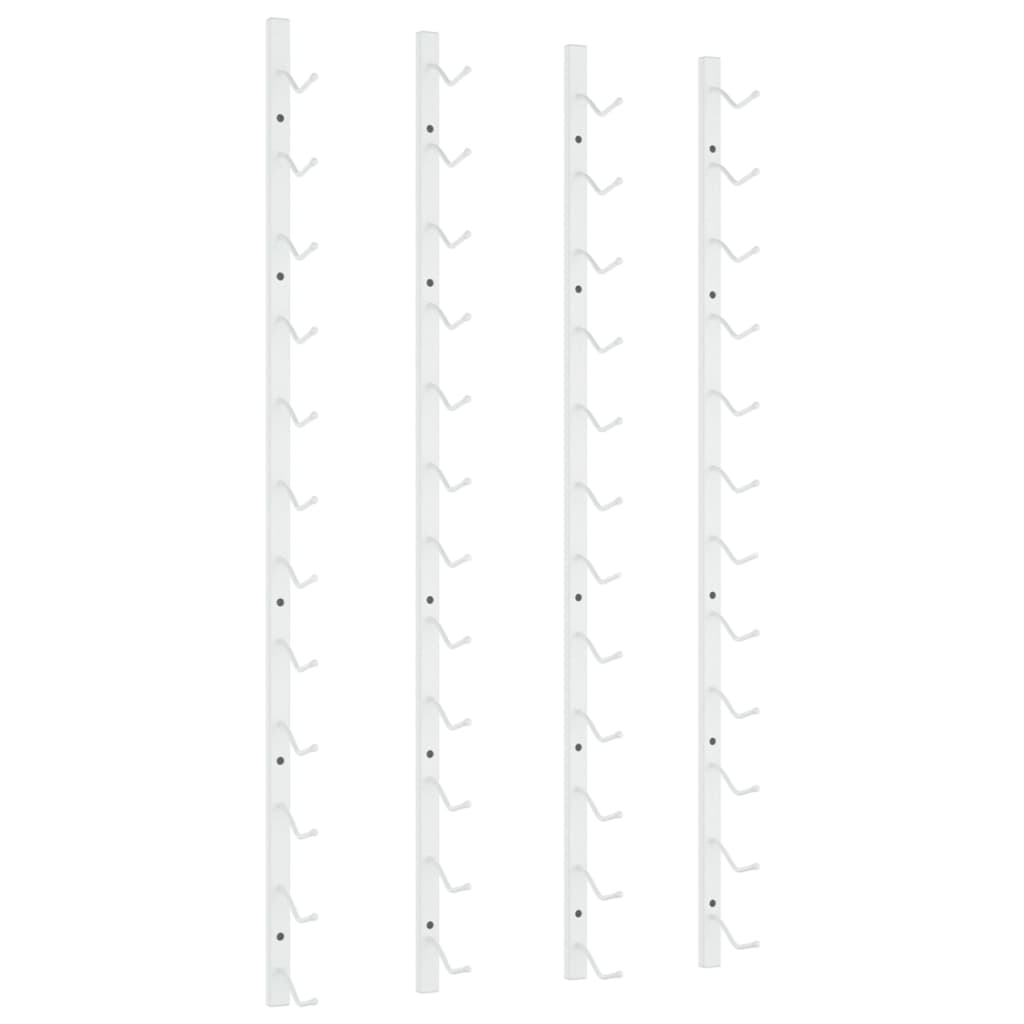 Wijnrekken 2 st voor 12 flessen wandmontage ijzer wit