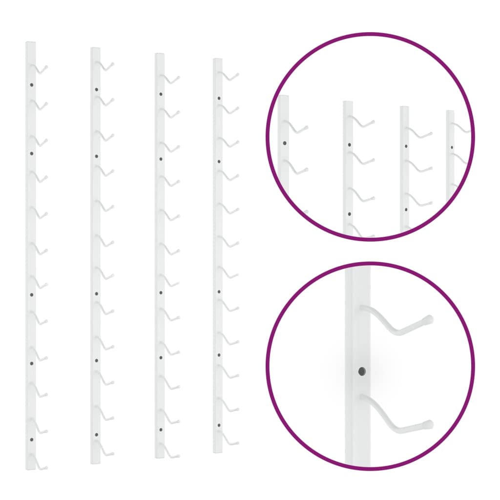 Wijnrekken 2 st voor 12 flessen wandmontage ijzer wit