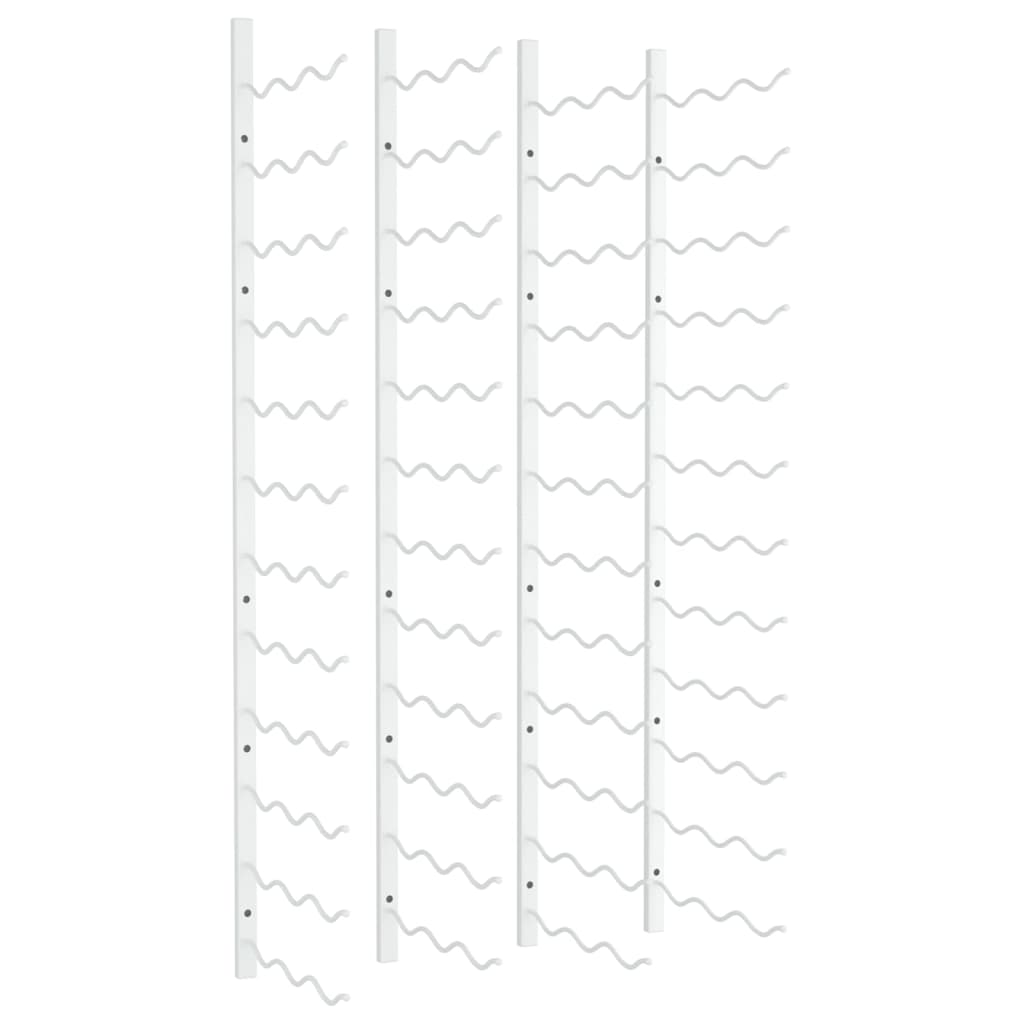 Wijnrekken 2 st voor 36 flessen wandmontage ijzer wit