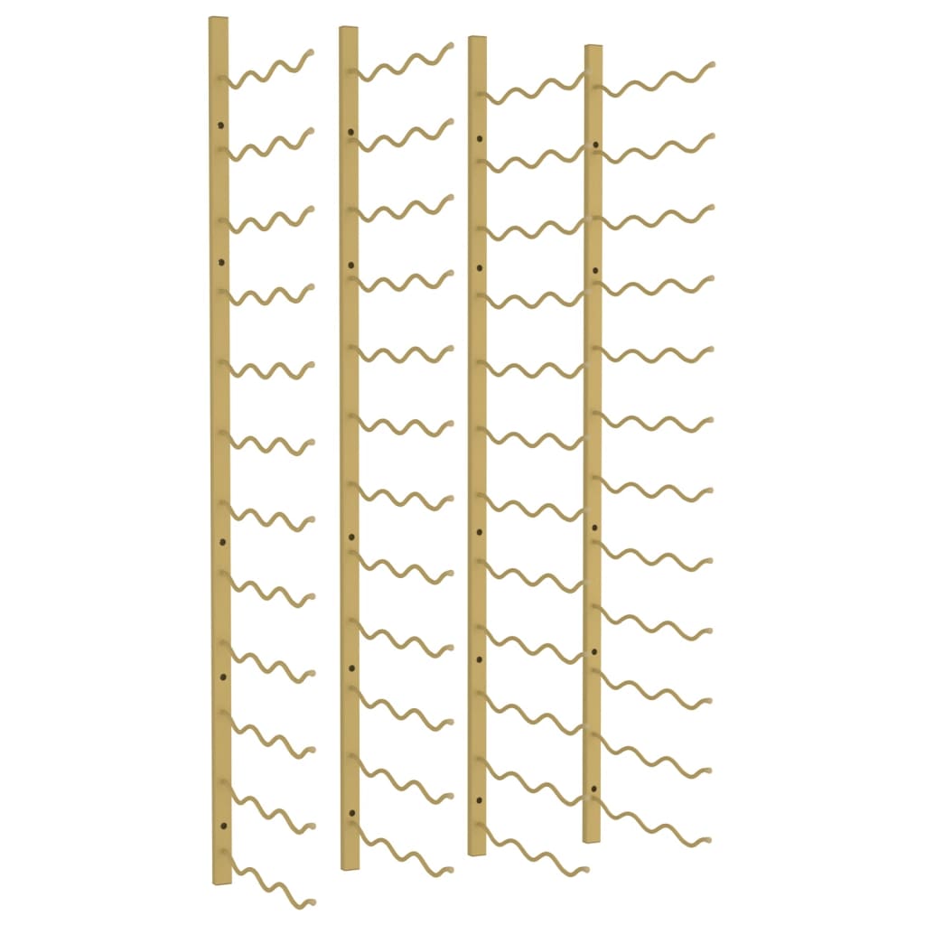 Wijnrekken 2 st voor 36 flessen wandmontage ijzer goudkleurig