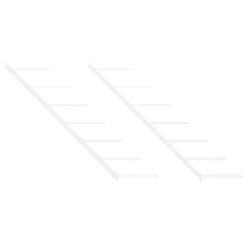 Wijnrekken 2 st voor 7 flessen wandmontage metaal wit