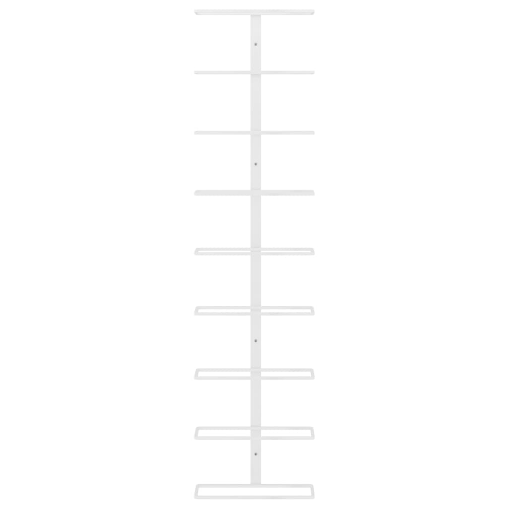 Wijnrek voor 9 flessen wandmontage ijzer wit