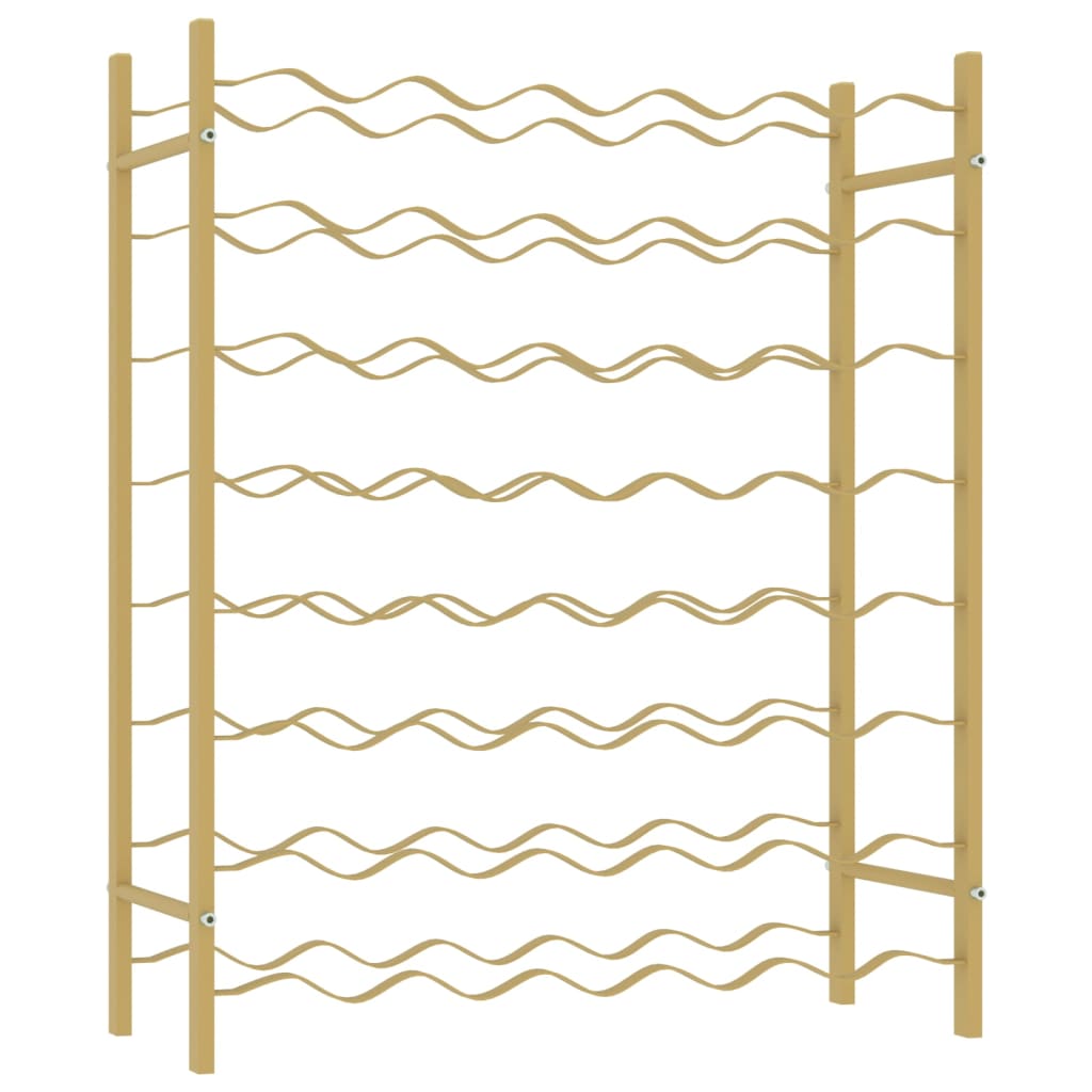 Wijnrek voor 48 flessen metaal goudkleurig