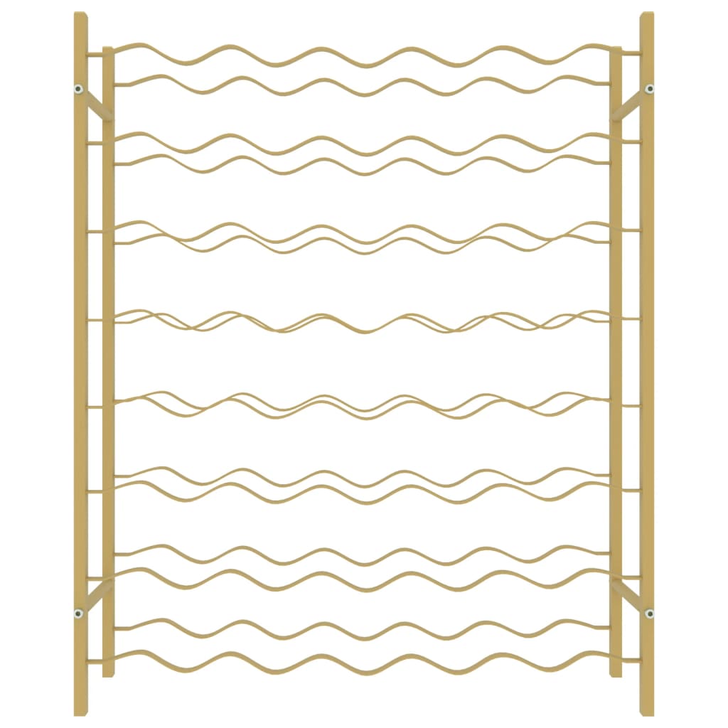 Wijnrek voor 48 flessen metaal goudkleurig