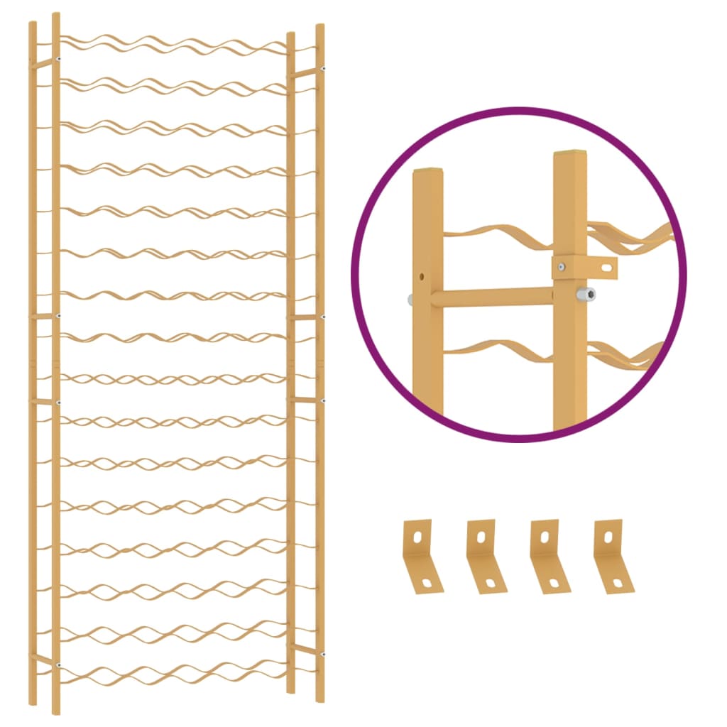 Wijnrek voor 96 flessen metaal goudkleurig