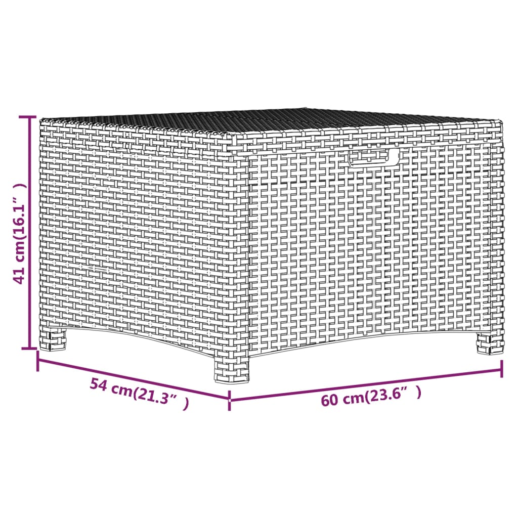 Tuinbox 60x54x41 cm PP rattan bruin