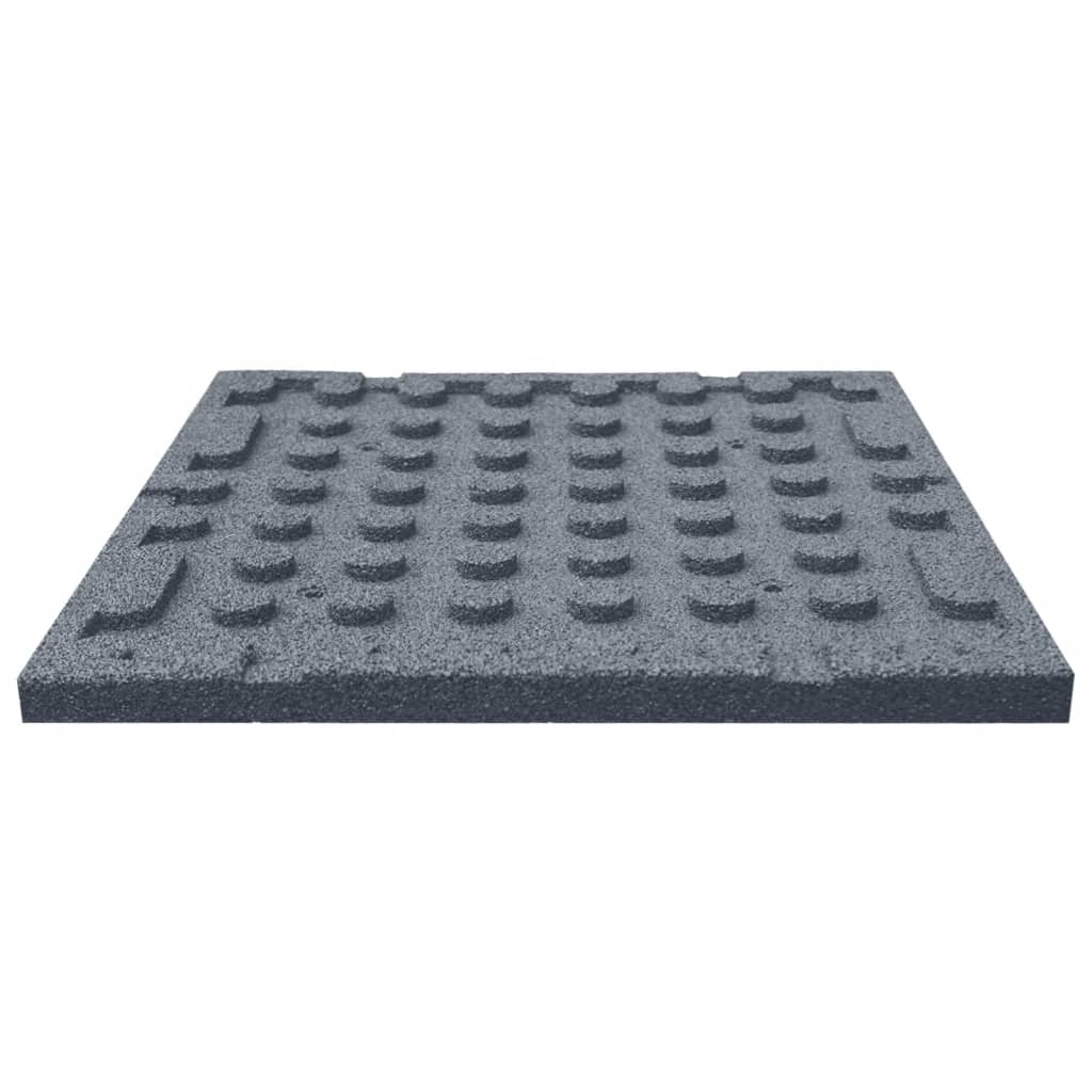 Valtegels 12 st 50x50x3 cm rubber grijs