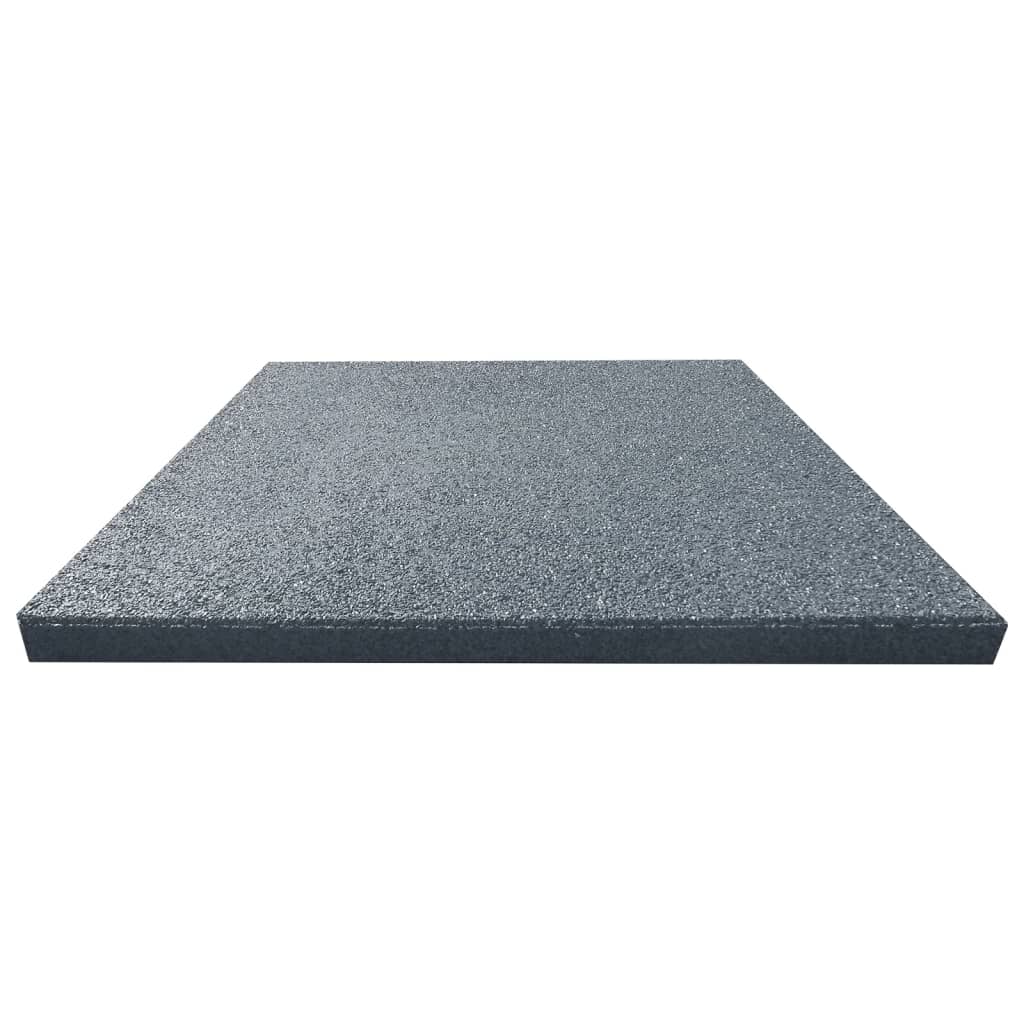 Valtegels 12 st 50x50x3 cm rubber grijs