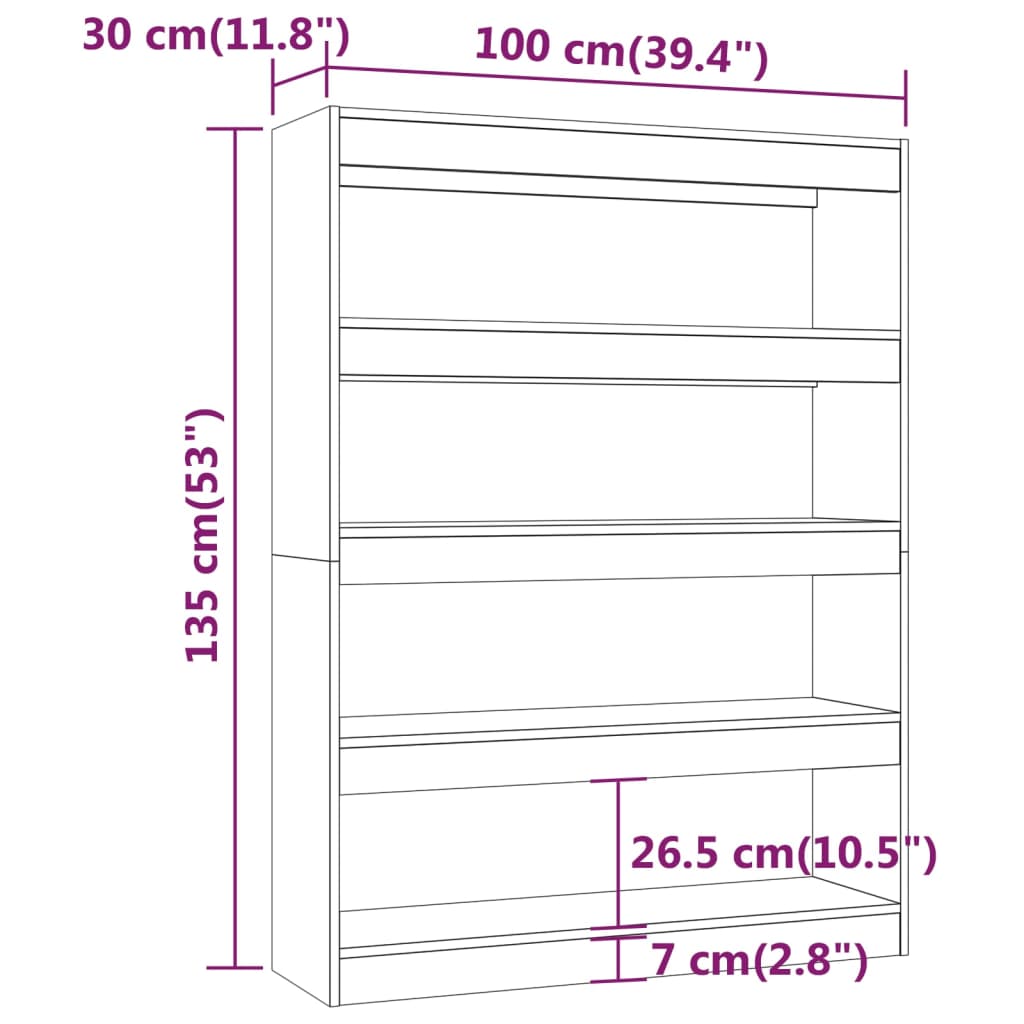 Boekenkast/Kamerscherm 00X30X35 Wit