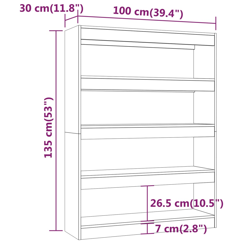 Boekenkast/Kamerscherm 00X30X35 Cm Hoogglans wit