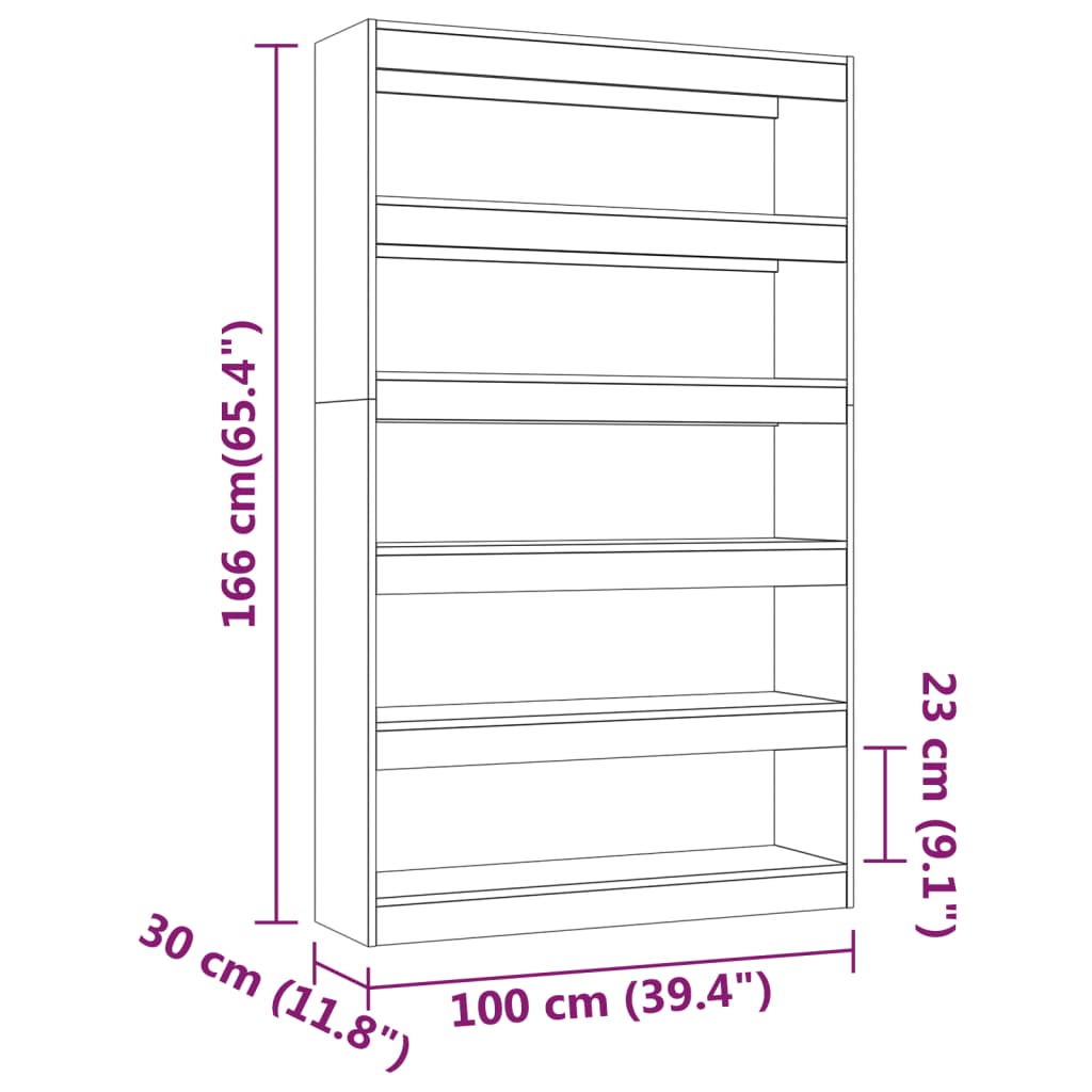 Boekenkast/Kamerscherm 00X30X66 Cm Wit