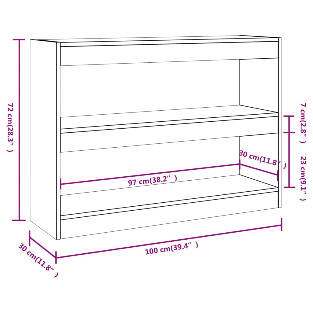 Boekenkast/Kamerscherm 00X30X72 Cm Bruineikenkleurig bruin eikenkleur