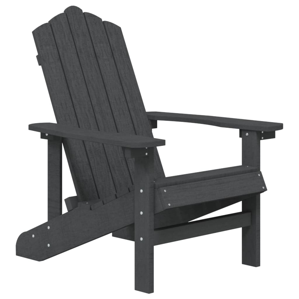 Tuinstoel Adirondack Met Tafel Hdpe Antracietkleurig 1 Fauteuil + tafel