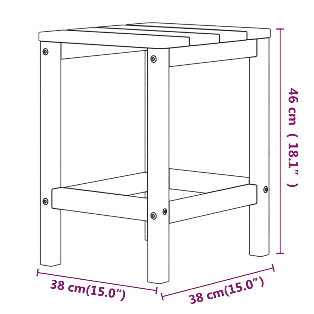 Tuinstoel Adirondack Met Tafel Hdpe Antracietkleurig 1 Fauteuil + tafel