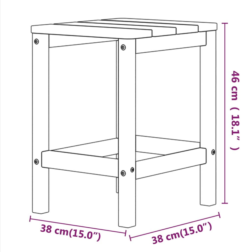 Tuinstoel Adirondack Met Voetenbank Tafel Hdpe Antracietkleurig 1 Fauteuil + voetensteun + Tafel