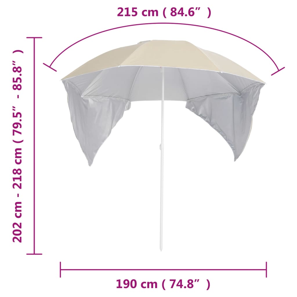 Strandparasol Met Zijwanden 215 Cm Zandkleurig