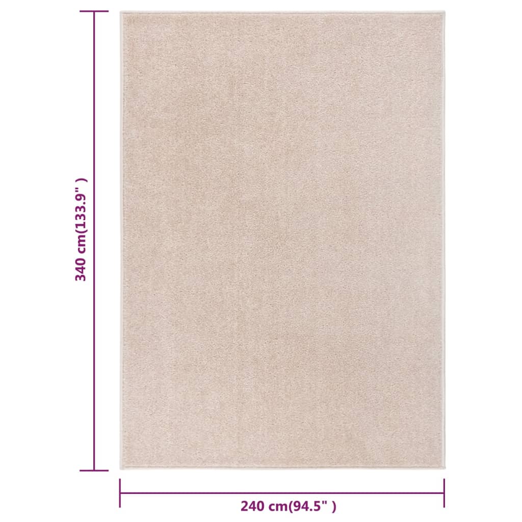 Vloerkleed Kortpolig 240X340 Cm Donkerbeige 240 x 340 cm