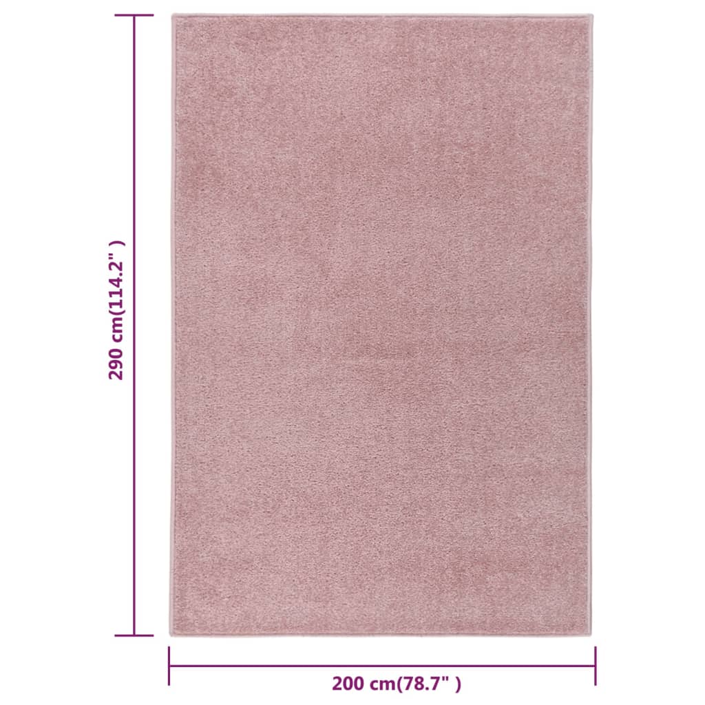 Vloerkleed Kortpolig 200X290 Cm Roze 200 x 290 cm