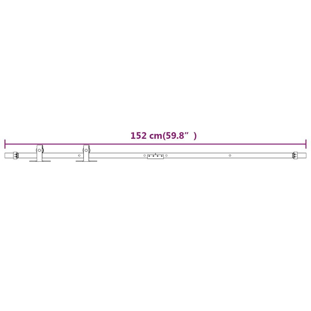 Ophangset voor minischuifdeur 152 cm koolstofstaal wit